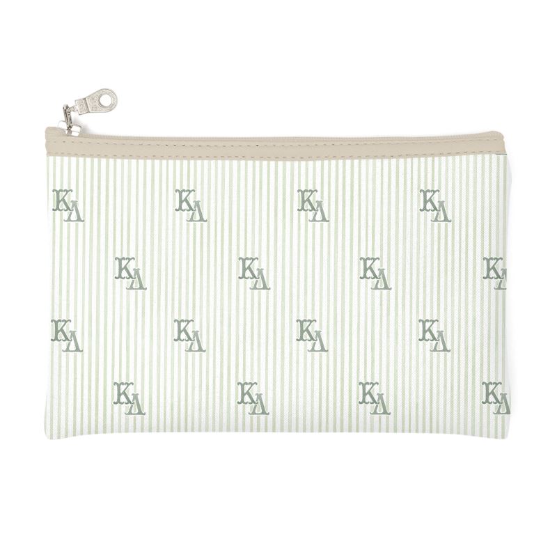 Kappa Delta Letters + Striped Zip Top Cosmetic Bag