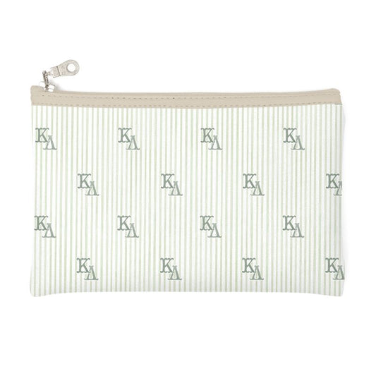 Kappa Delta Letters + Striped Zip Top Cosmetic Bag