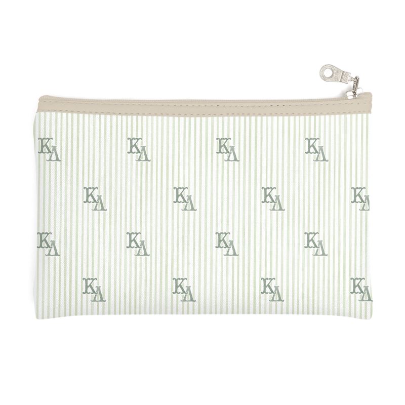 Kappa Delta Letters + Striped Zip Top Cosmetic Bag