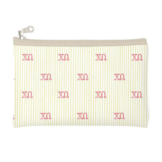 Pouch with a pattern of 'XO' on a white background