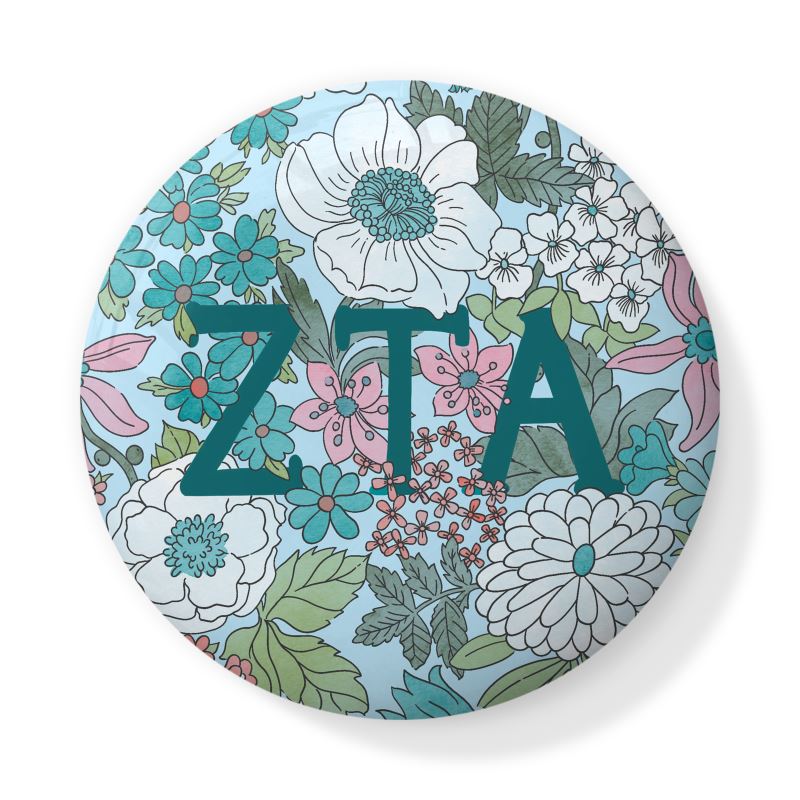 Zeta Tau Alpha Liberty-Style Floral Bone China Trinket Box
