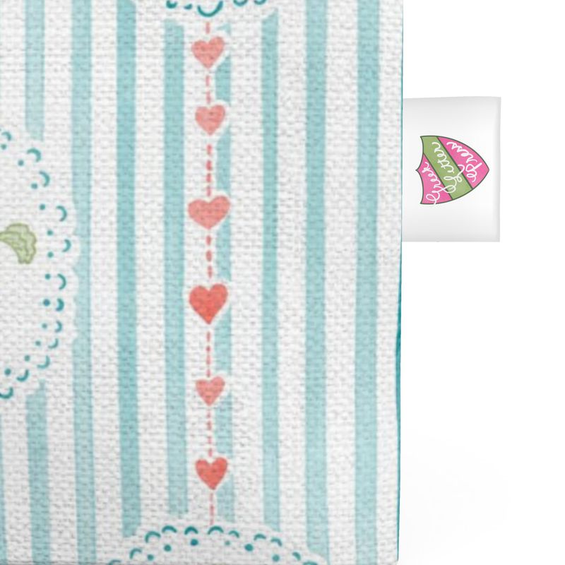 Zeta Tau Alpha Stripes + Hearts Organic Cotton Canvas Tote Bag