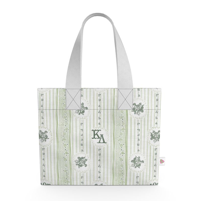 Kappa Delta Stripes + Shamrocks Organic Cotton Canvas Tote Bag