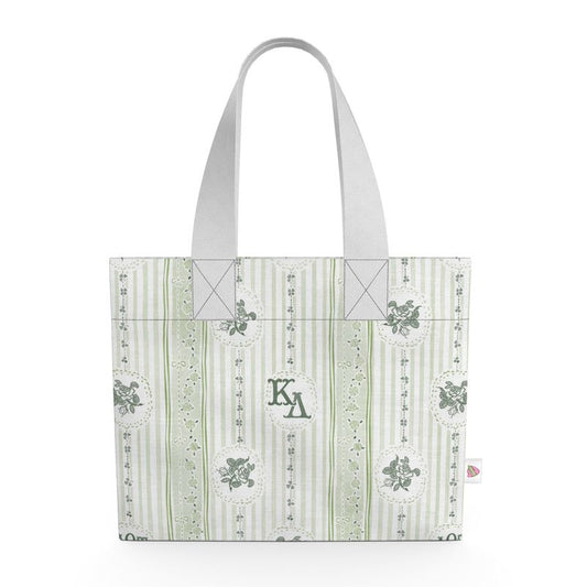 Kappa Delta Stripes + Shamrocks Organic Cotton Canvas Tote Bag