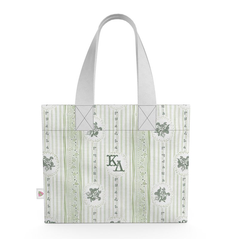 Kappa Delta Stripes + Shamrocks Organic Cotton Canvas Tote Bag