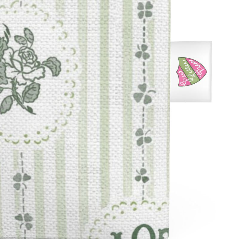 Kappa Delta Stripes + Shamrocks Organic Cotton Canvas Tote Bag