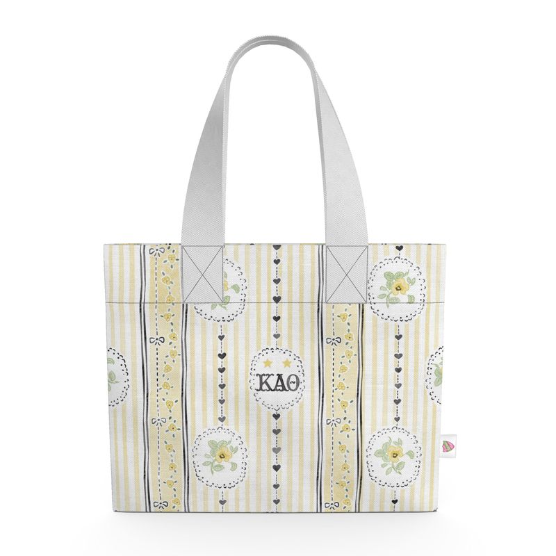 Kappa Alpha Theta Stripes + Hearts Organic Cotton Canvas Tote Bag