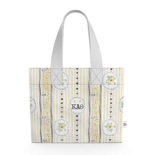 Kappa Alpha Theta Stripes + Hearts Organic Cotton Canvas Tote Bag