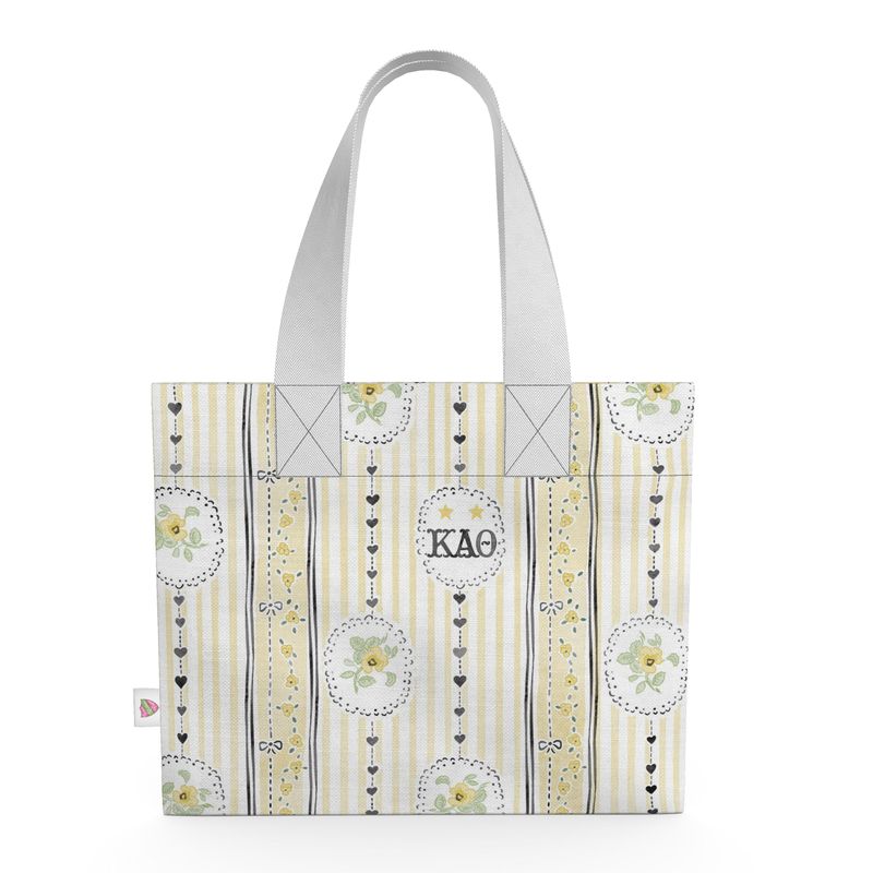Kappa Alpha Theta Stripes + Hearts Organic Cotton Canvas Tote Bag