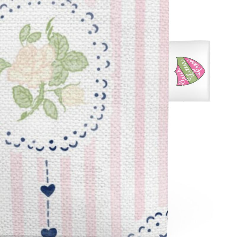Delta Gamma Stripes + Hearts Organic Cotton Canvas Tote Bag