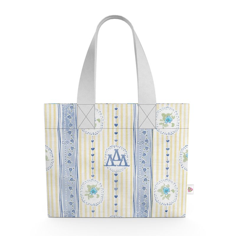 Delta Delta Delta Stripes + Hearts Organic Cotton Canvas Tote Bag