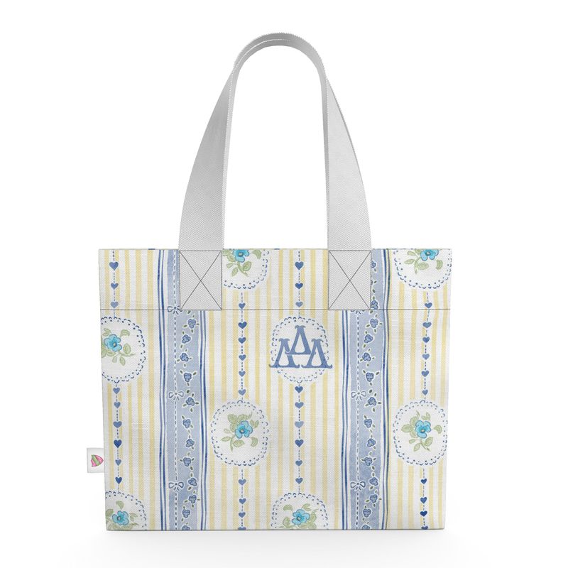 Delta Delta Delta Stripes + Hearts Organic Cotton Canvas Tote Bag