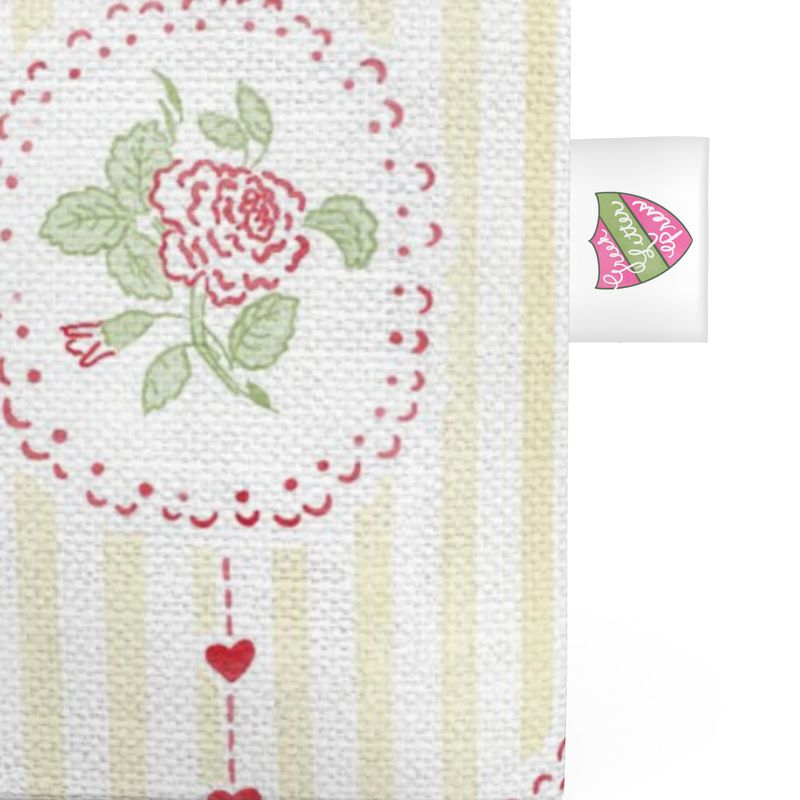 Chi Omega Stripes + Hearts Organic Cotton Canvas Tote Bag