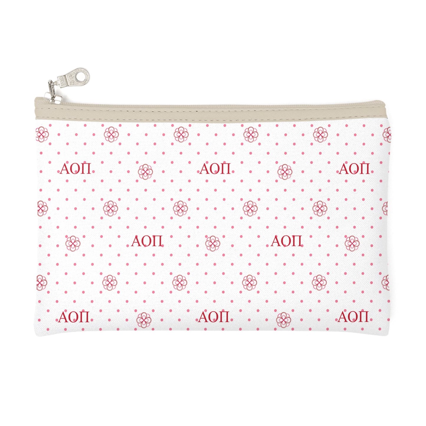 Alpha Omicrom Pi Cosmetic Bag with Red Roses