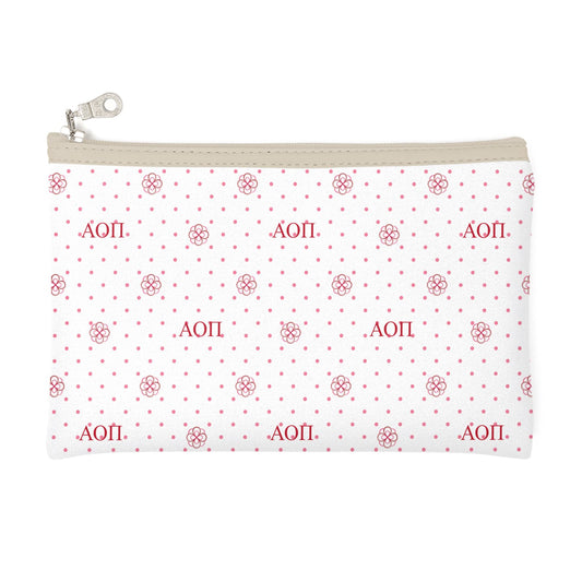Alpha Omicrom Pi Cosmetic Bag with Red Roses