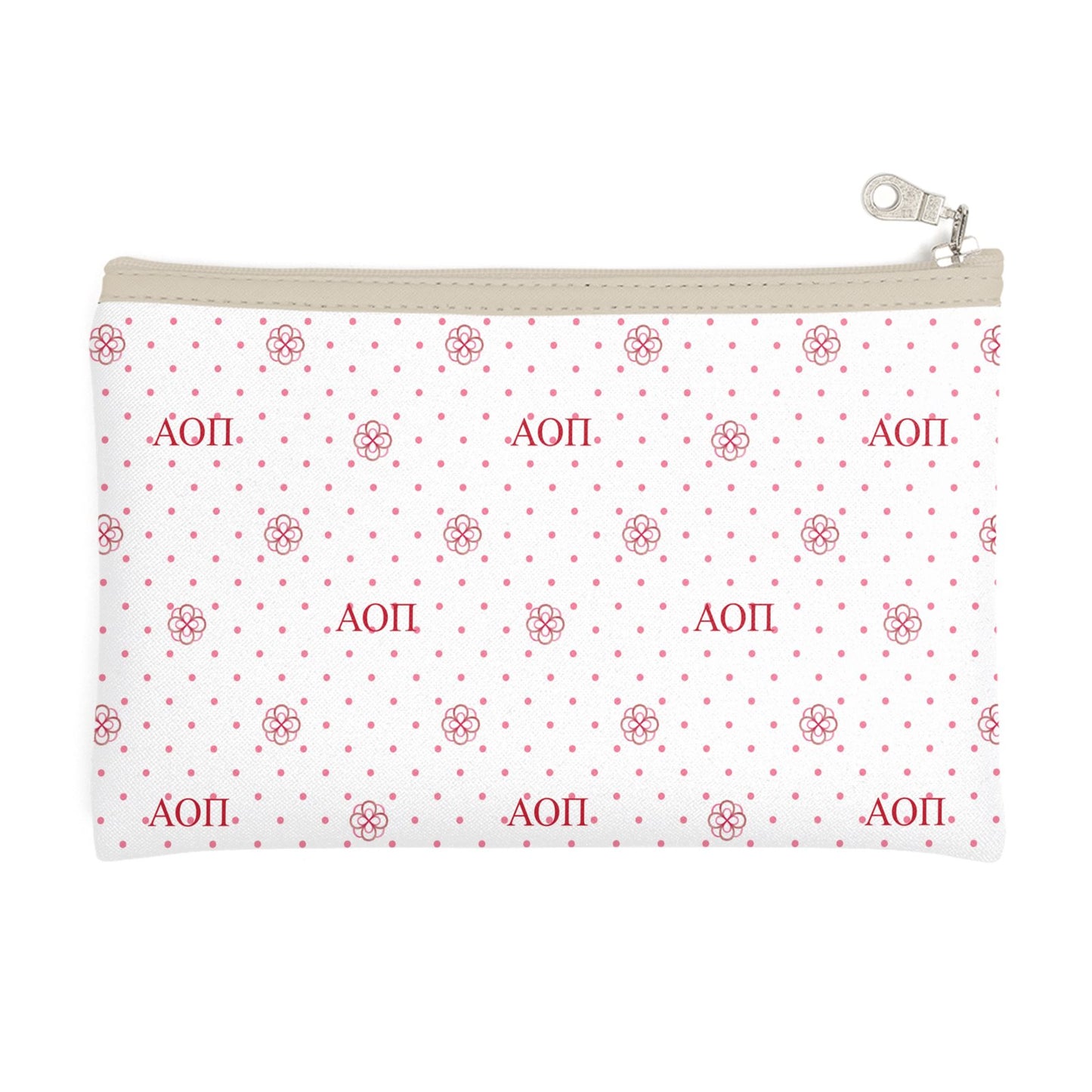 Alpha Omicrom Pi Cosmetic Bag with Red Roses