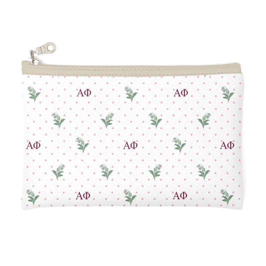 Alpha Phi Cosmetic Bag with Lilies of the Valley