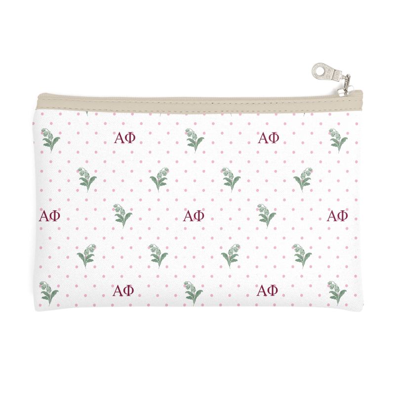 Alpha Phi Cosmetic Bag with Lilies of the Valley