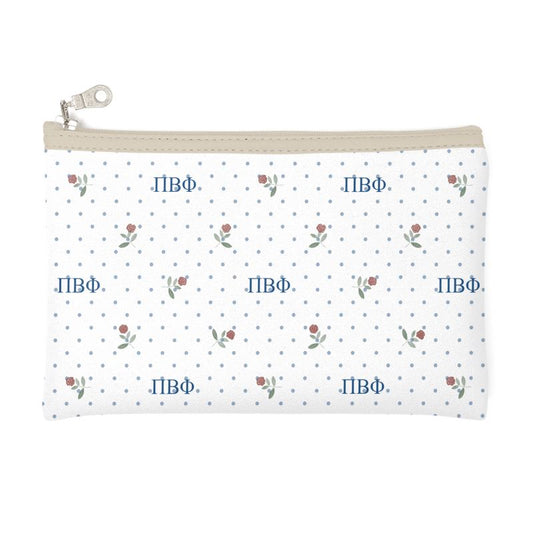 Pi Beta Phi Cosmetic Bag with Wine Colored Roses