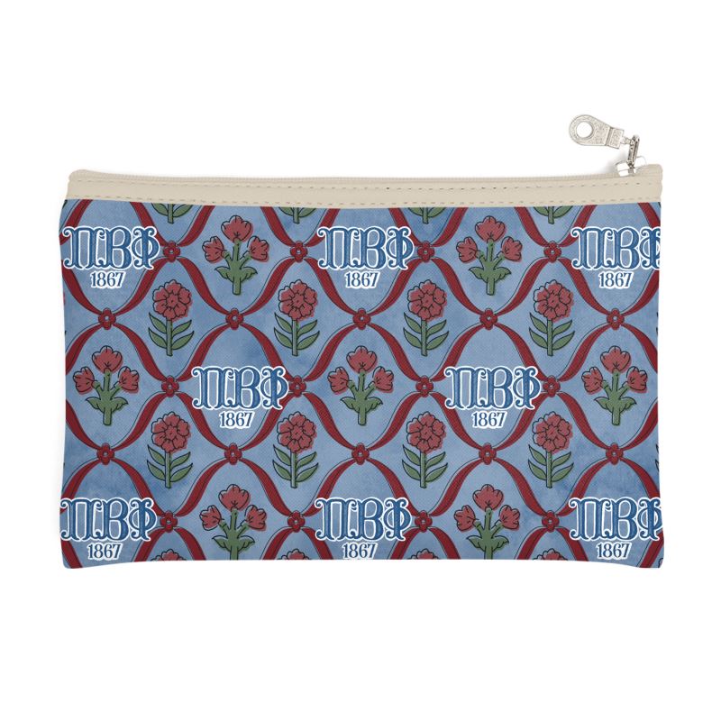 Pi Beta Phi Blockprint Zip Top Cosmetic Bag