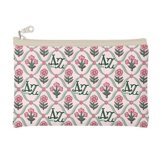 Delta Zeta Blockprint Zip Top Cosmetic Bag
