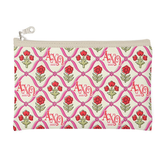Alpha Chi Omega Blockprint Zip Top Cosmetic Bag