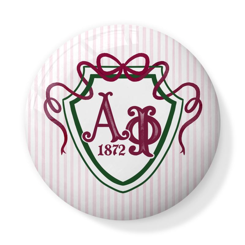 Alpha Phi Bow + Shield Bone China Trinket Box
