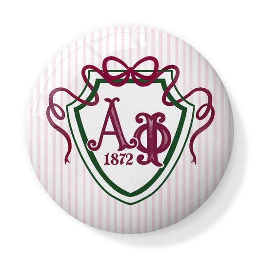 Alpha Phi Bow + Shield Bone China Trinket Box