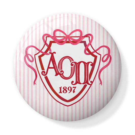 Alpha Omicron Pi Bow + Shield Bone China Trinket Box