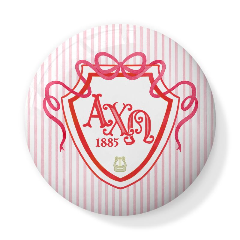 Alpha Chi Omega Bow + Shield Bone China Trinket Box