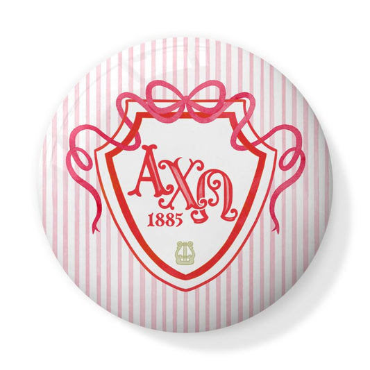 Alpha Chi Omega Bow + Shield Bone China Trinket Box