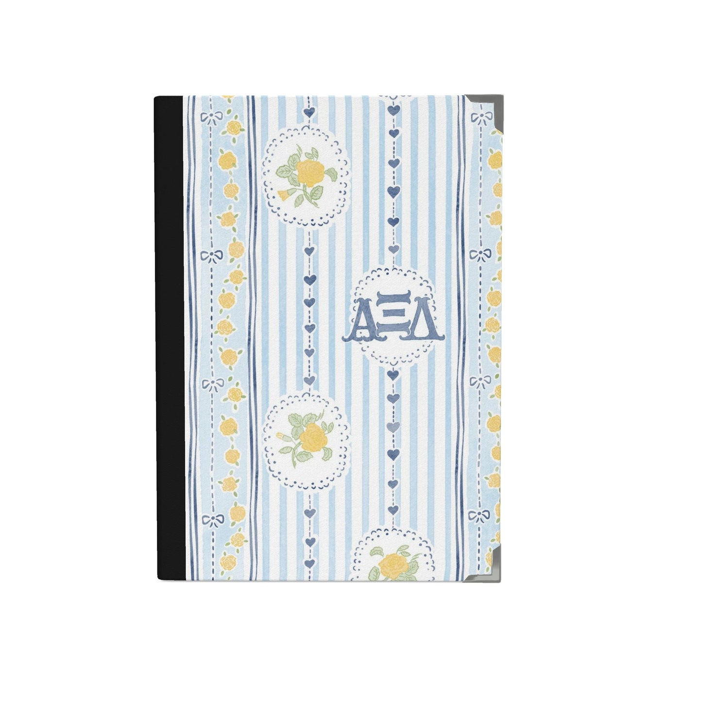 Alpha Xi Delta Stripes + Hearts Rose Journal