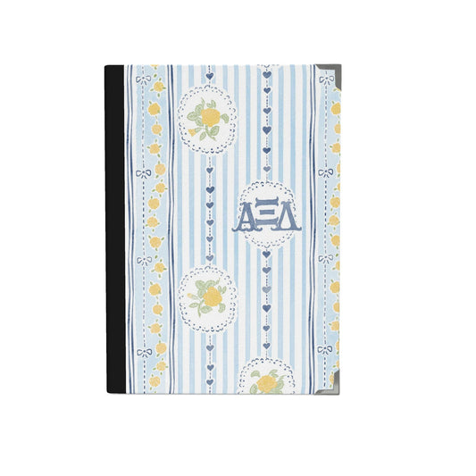 Alpha Xi Delta Stripes + Hearts Rose Journal