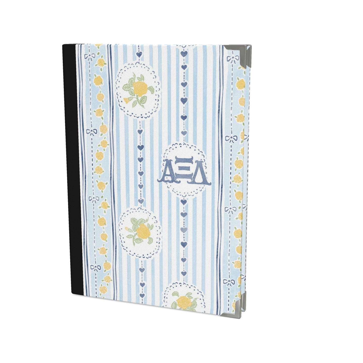 Alpha Xi Delta Stripes + Hearts Rose Journal