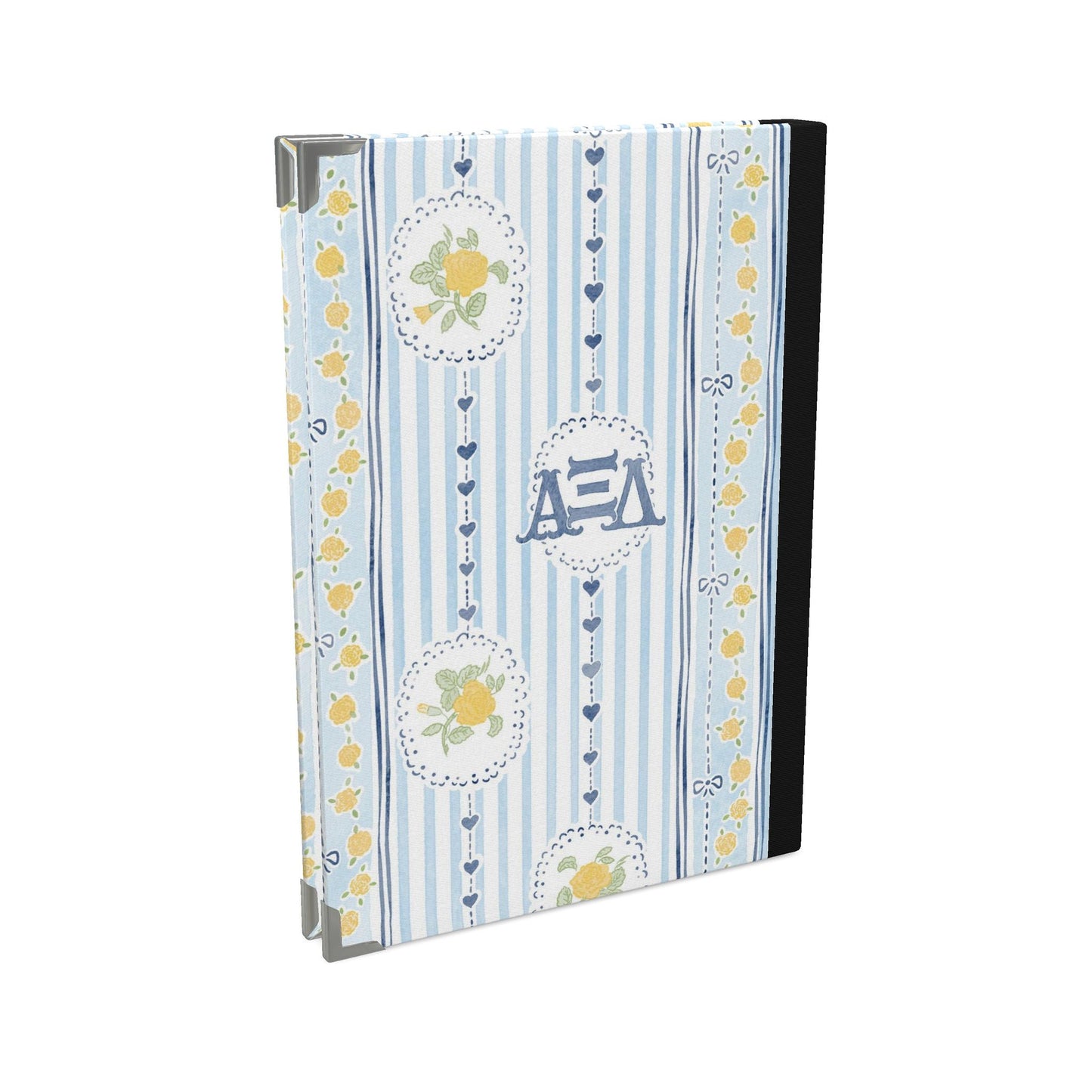 Alpha Xi Delta Stripes + Hearts Rose Journal