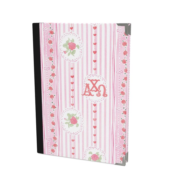 Alpha Chi Omega Stripes + Hearts Carnation Journal