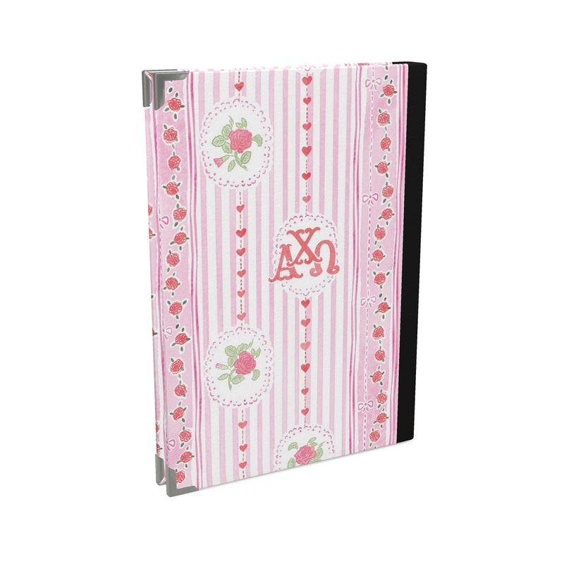 Alpha Chi Omega Stripes + Hearts Carnation Journal
