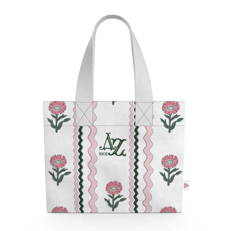 Delta Zeta Organic Cotton Canvas Block Print Style Tote