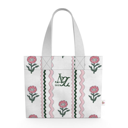 Delta Zeta Organic Cotton Canvas Block Print Style Tote