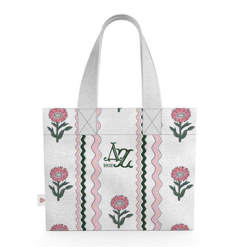 Delta Zeta Organic Cotton Canvas Block Print Style Tote