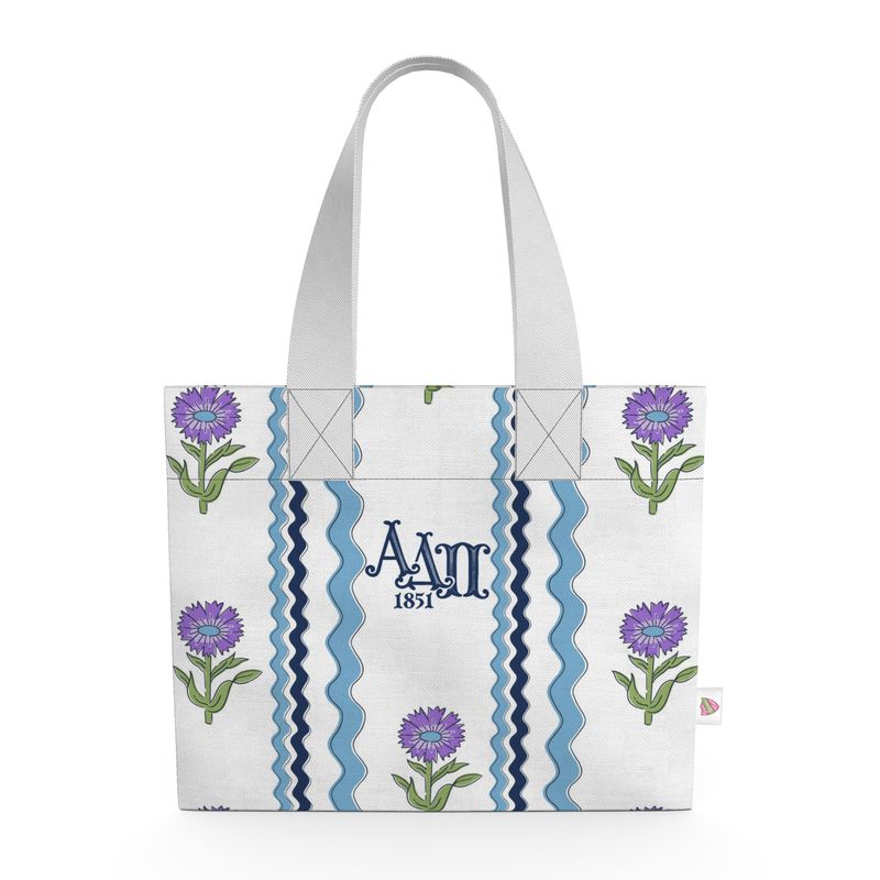 Alpha Delta Pi Organic Cotton Block Print Canvas Tote