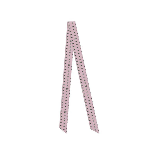 Alpha Phi Letters + Hearts Silk Twill Ribbon Scarf