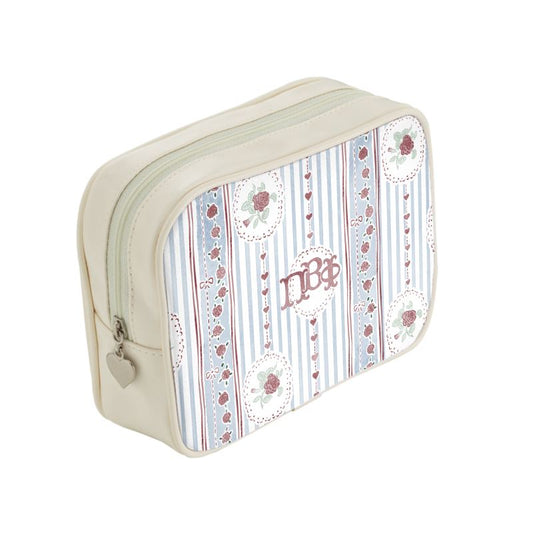 Pi Beta Phi Stripes + Hearts Floral Cosmetic Bag