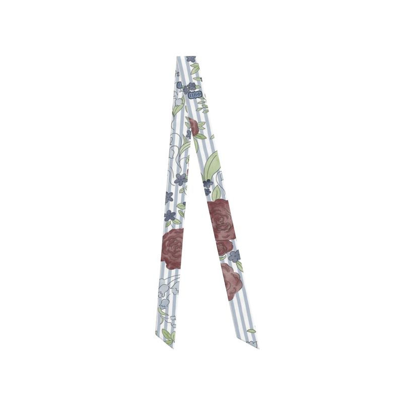 Pi Beta Phi Floral Striped Silk Twill Ribbon Scarf