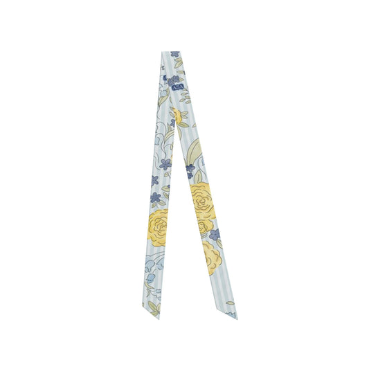 Alpha Xi Delta Floral Striped Silk Satin Ribbon Scarf