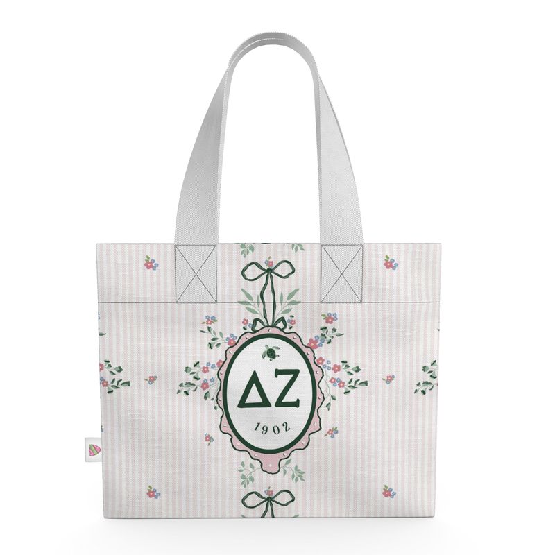 Delta Zeta Floral Frame Organic Cotton Canvas Tote