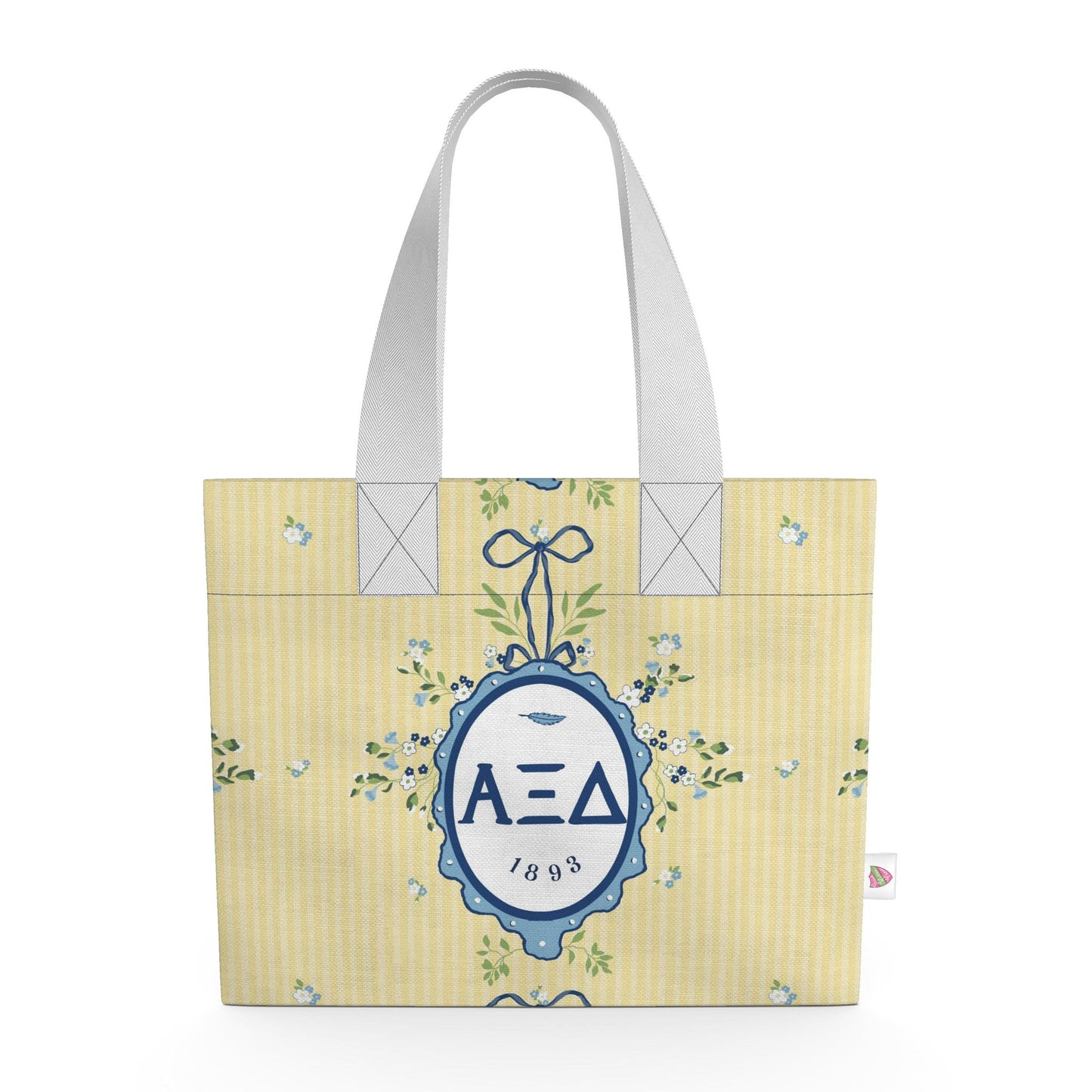 Alpha Xi Delta Floral Frame Organic Cotton Canvas Tote