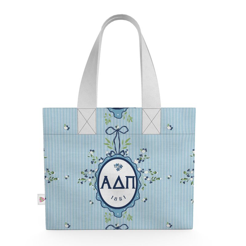 Alpha Delta Pi Floral Frame Organic Cotton Canvas Tote