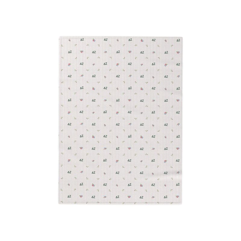 Delta Zeta Striped Blossom Sherpa Fleece Tailgate Throw