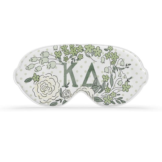 Kappa Delta White Rose + Dot Satin Sleep Mask